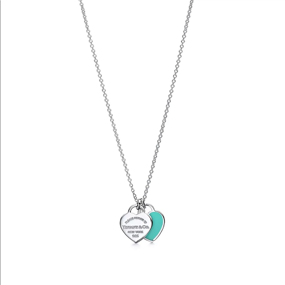 ⭐️SOLD⭐️ AUTHENTIC Tiffany & co double heart necklace ( blue)
